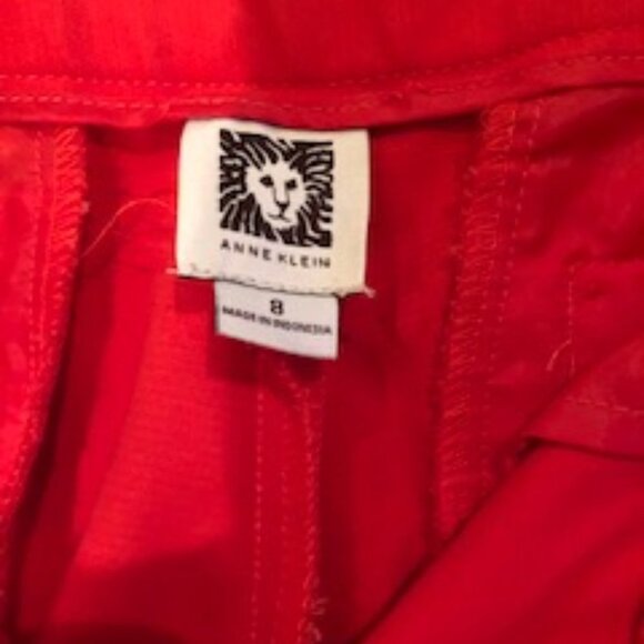 Anne Klein Cotton Blend Cropped Pants Red Sz 8 - Picture 4 of 4